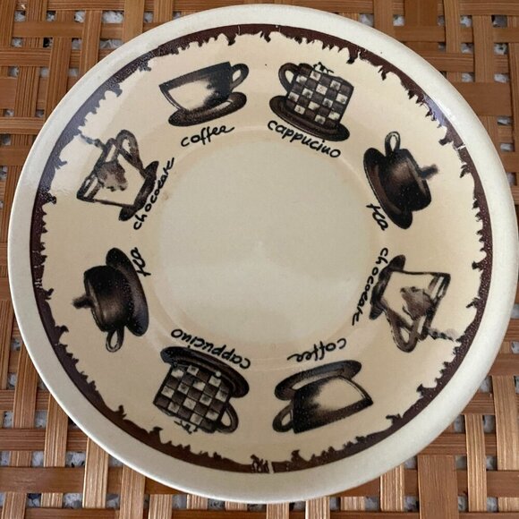 Espresso Cup Saucer Coffee Cappuccino Tea Chocolate Small Ceramic Set of 4 - Picture 3 of 4